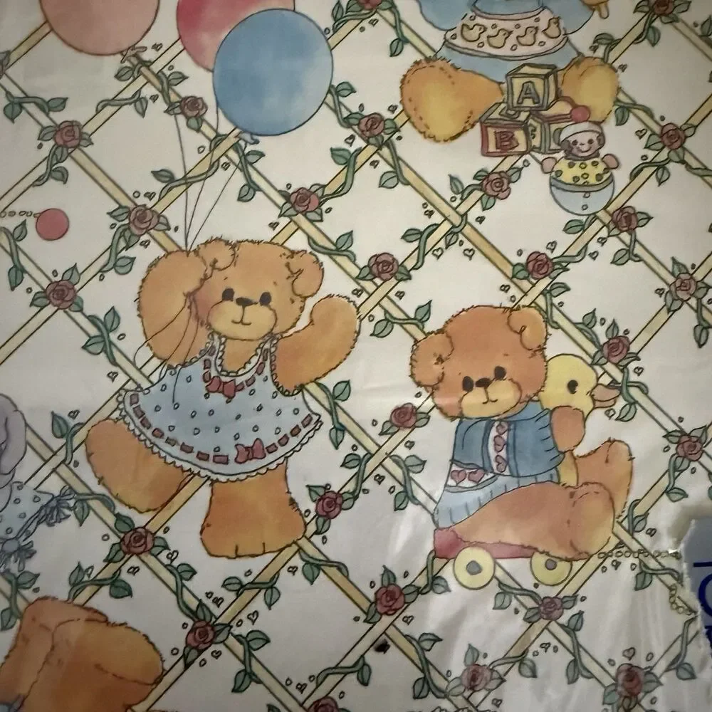 Creative Papers Vintage Gift Wrap Wrapping Paper Denim Bears NOS